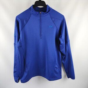 Outdoor Research Shirt Mens Large Blue Radiant LT 1/4 Zip Top Arm Logo 242872